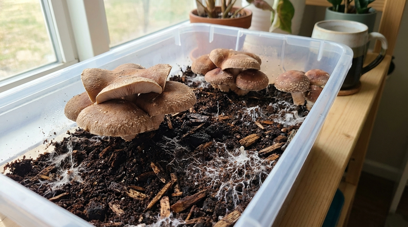 Pěstování shiitake na kávové sedlině: Praktický průvodce pro domácí pěstitele