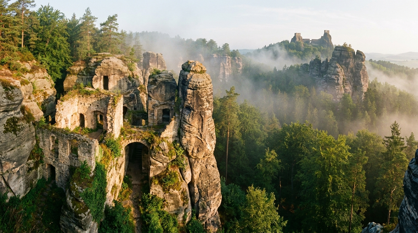 Hrad Valečov: Romantická zřícenina vytesaná do pískovce v srdci Českého ráje